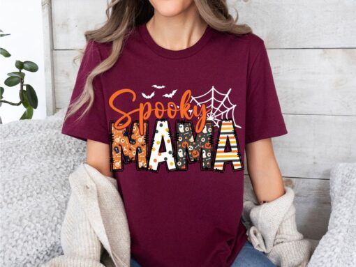 Spooky Mama Shirt, Retro Halloween Shirt For Mother