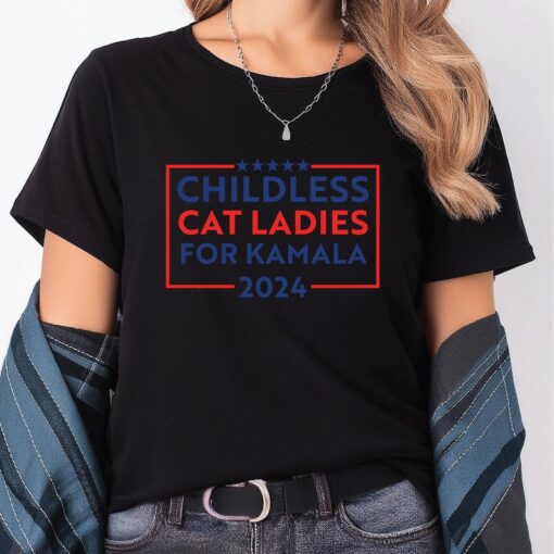 Childless Cat Ladies for Kamala T-Shirt, Kamala Harris Cat Lady Shirt