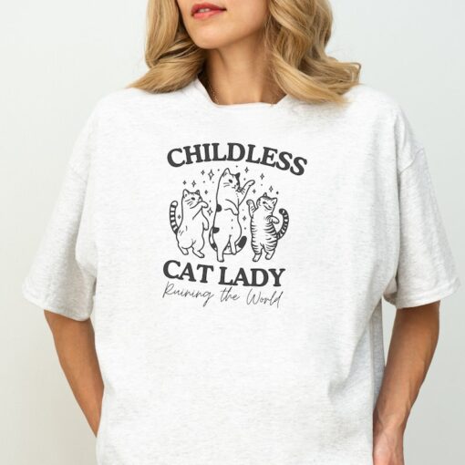 Childless Cat Lady shirt, Feminist Shirt, Vote 2024, Cat Lady Tee