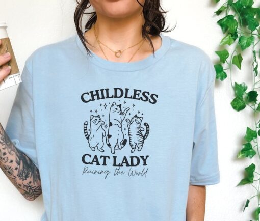 Childless Cat Lady shirt, Feminist Shirt, Vote 2024, Cat Lady Tee