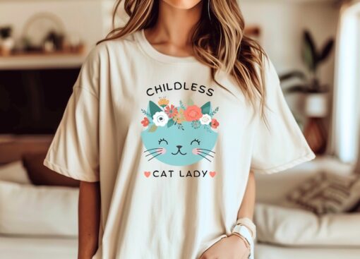 Cat Ladies For Kamala Shirt Childless Cat Lady Kamala Harris 2024