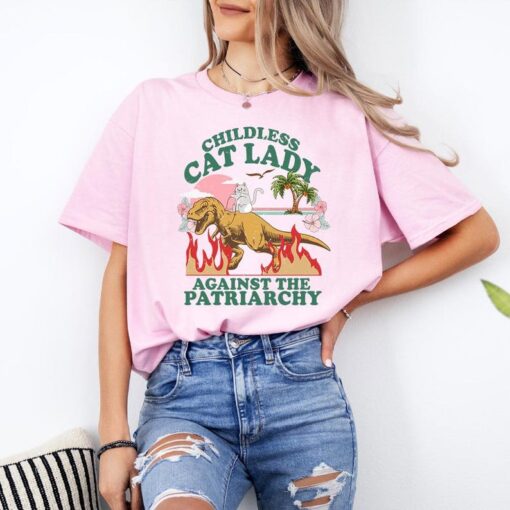 Childless Cat Lady Against The Patriarchy T-shirt, Feminist Shirt