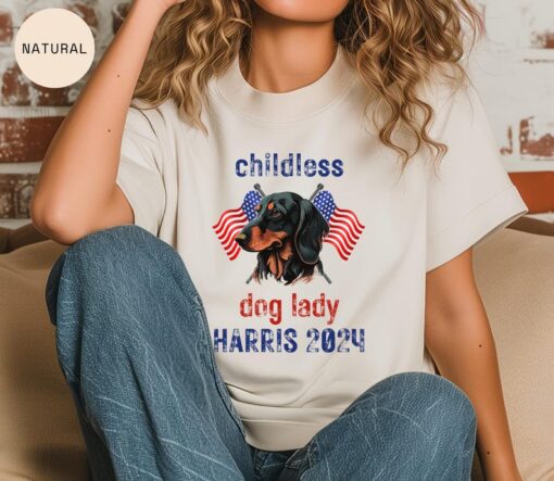 Childless Dog Ladies for Kamala Shirt - Vote Blue Shirt Elections Top