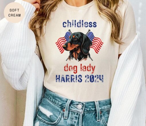 Childless Dog Ladies for Kamala Shirt - Vote Blue Shirt Elections Top