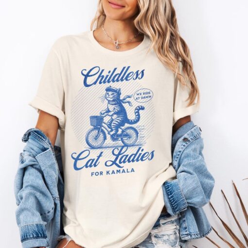 Childless Cat Lady For Kamala Harris 2024 Shirt Kamala Coconut Tree