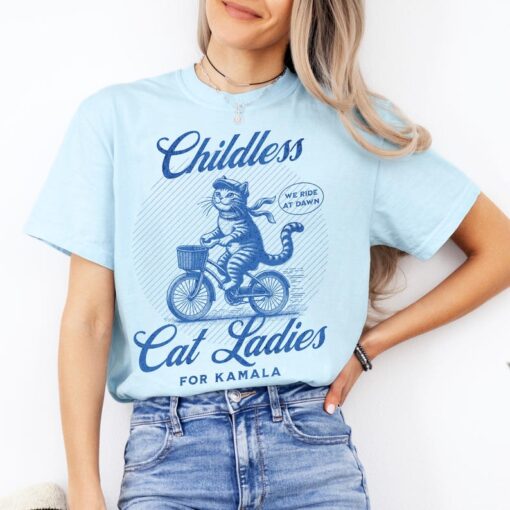 Childless Cat Lady For Kamala Harris 2024 Shirt Kamala Coconut Tree