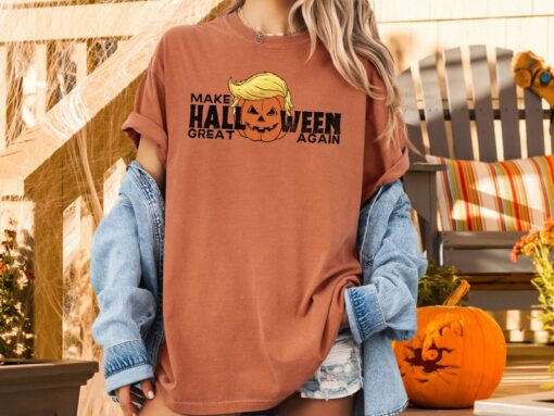 Funny trump halloween shirt orange and black skull shirt funny