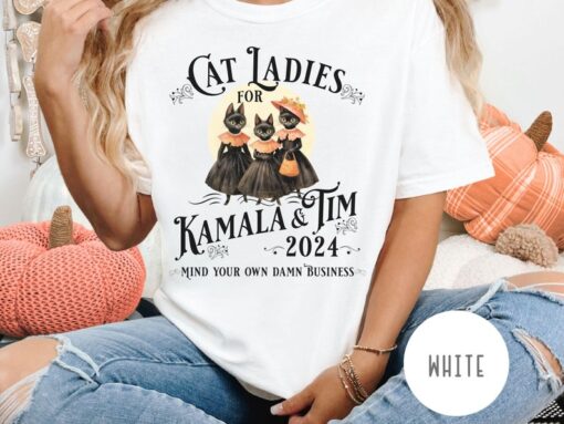 Halloween Cat Lady Shirt, Funny Kamala Harris 2024 Shirt