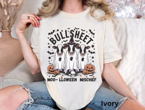 Halloween Cow Lover Shirt Halloween T Shirt Cute Halloween Shirt Retro