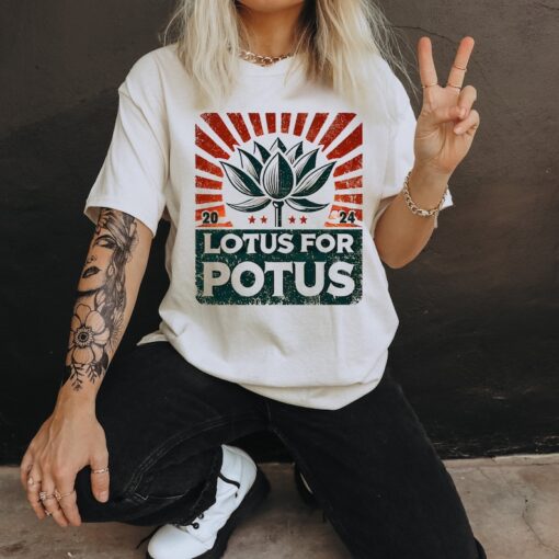 Kamala Harris Shirt, Namaste Lotus Shirt, Lotus For POTUS