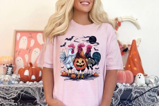 Halloween Chickens Shirt, Spooky Chicken Halloween Gifts