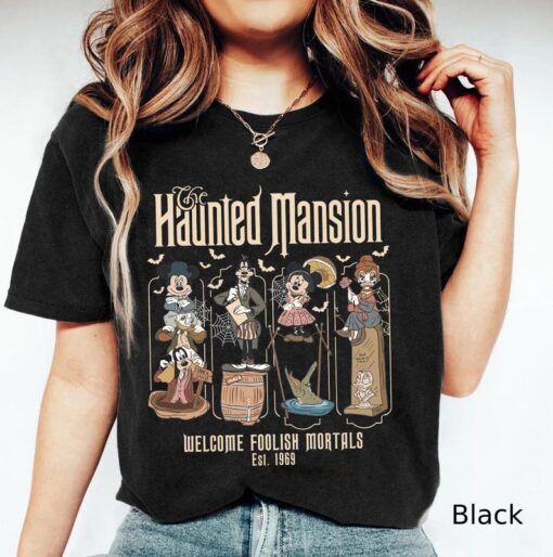 Retro Disney Haunted Mansion Shirt, Mickey and Friends Halloween Shirt