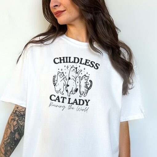 Childless Cat Lady shirt, Feminist Shirt, Vote 2024, Cat Lady Tee