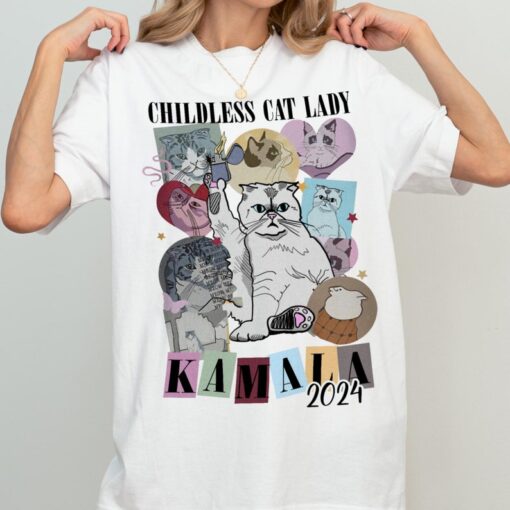 Childless Cat Lady For Kamala Era Tour shirt