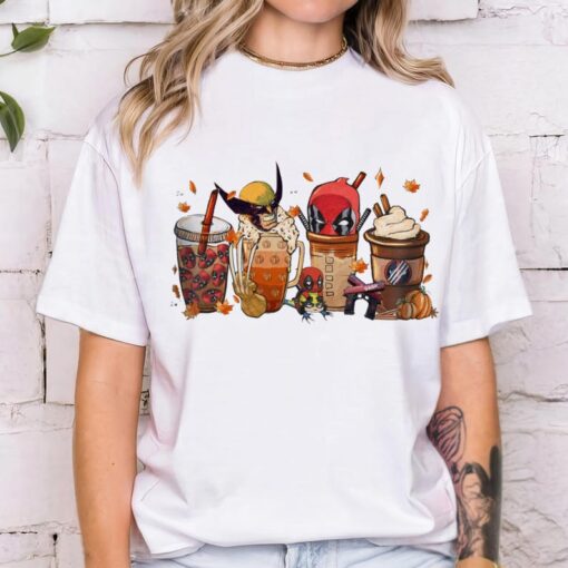 Deadpool And Wolverine Coffee Halloween Shirt Avengers Team Halloween