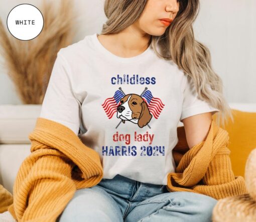 Childless Dog Ladies for Kamala Shirt - Kamala Harris 2024 - Beagle