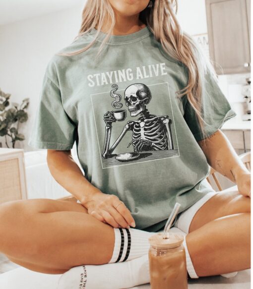 Comfort Colors® Staying Alive T-Shirt For Halloween