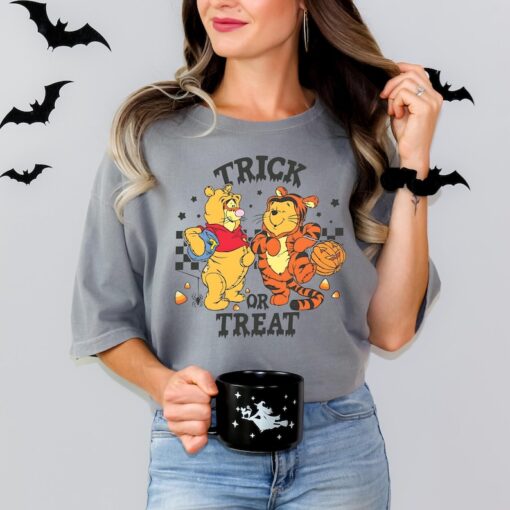 Comfort Colors Retro Halloween Trick Or Treat Winnie The Pooh And Tigg