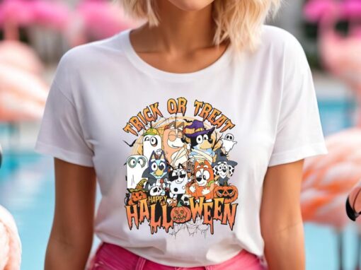 Bluey Halloween Trick or Treat, Retro Spooky Halloween Sweatshirt