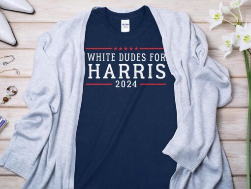 White Dudes For Harris 2024 T-Shirt, Kamala Harris '24, Vote Blue