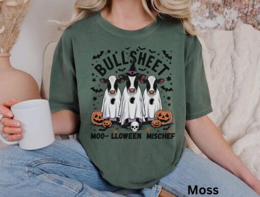 Halloween Cow Lover Shirt Halloween T Shirt Cute Halloween Shirt Retro