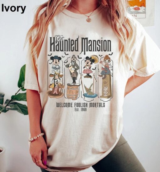 Retro Disney Haunted Mansion Shirt, Mickey and Friends Halloween Shirt