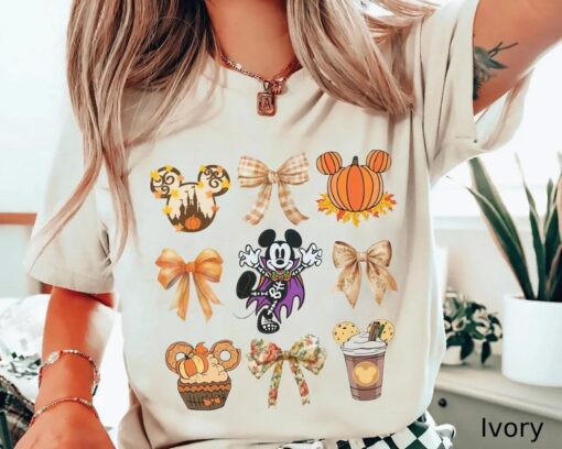 Disney Fall Coquette Bows Shirt, Mickey Skeleton Shirt