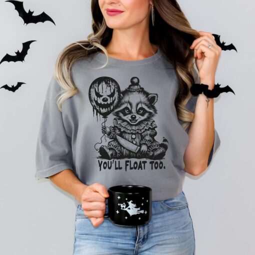 Comfort Colors You'll Float Too Horror Raccoon Halloween Shirt