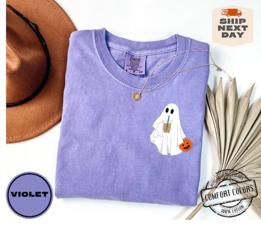 Halloween Ghost Comfort Colors®, Cute Spooky Coffee Tee