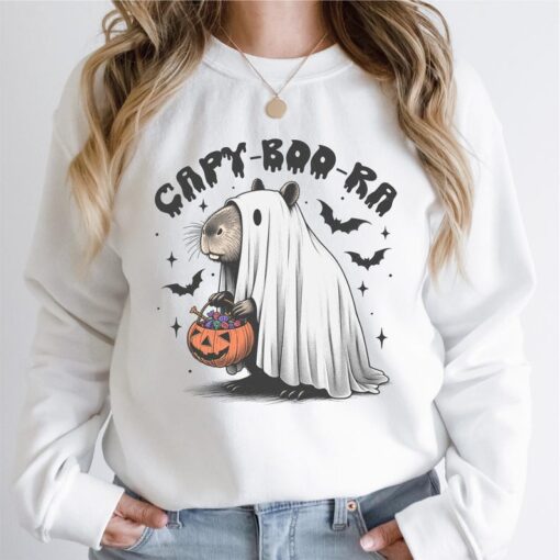 Capy-Boo-Ra Halloween Sweatshirt, Trick Or Treat Capybara Shirt