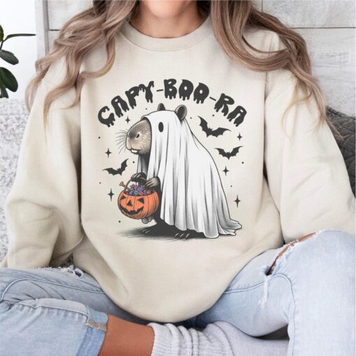 Capy-Boo-Ra Halloween Sweatshirt, Trick Or Treat Capybara Shirt