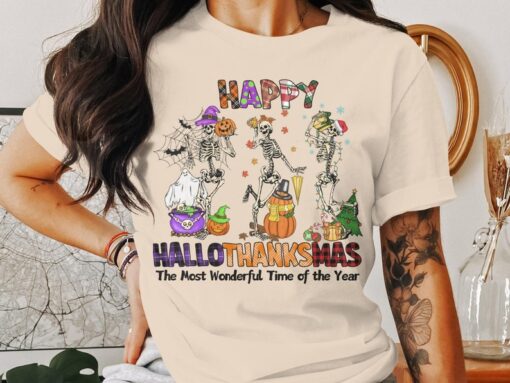 Happy Hallothanksmas Sweatshirt, Funny Holiday Season Shirt