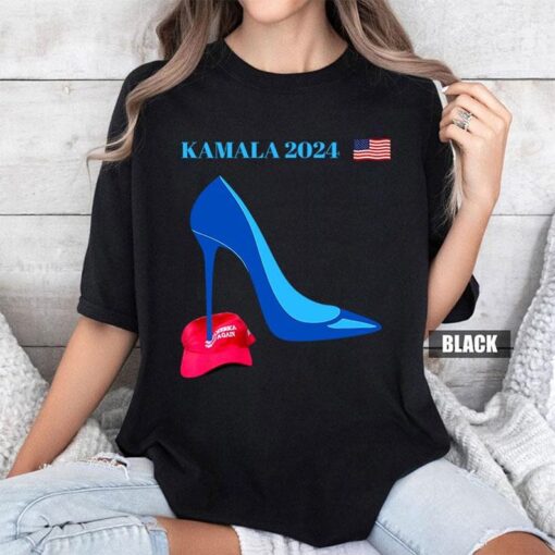 Kamala Harris Heels Stepping On Red MAGA Hat Shirt