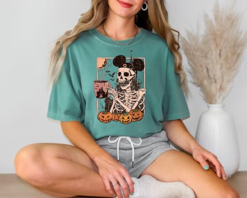 Comfort Colors® Halloween Disneyland Mickey Skeleton Coffee Shirt