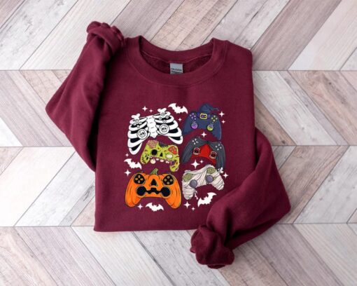 Retro Halloween Gaming Controller Sweatshirt