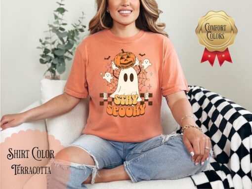 Stay Spooky Retro Vintage Comfort Colors Halloween Shirt, Fall Apparel