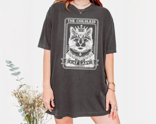 Tarot Card Shirt Childless Cat Lady for Kamala Shirt Cat Lover Gift