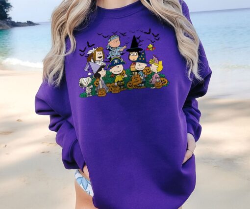 Cute Halloween Cartoon Characters Trick or Treat Sweatshirt