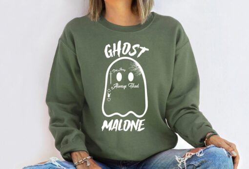 Ghost Malone Halloween Sweatshirt, Cute Funny Ghost Sweatshirt