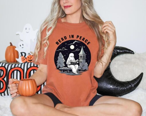 Comfort Colors Halloween Ghost Read In Peace Shirt, Halloween Costume