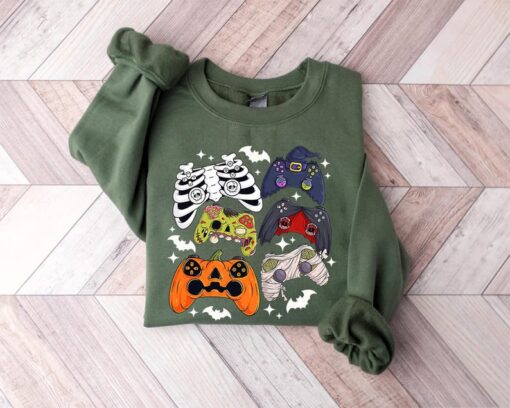 Retro Halloween Gaming Controller Sweatshirt