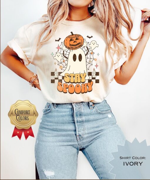 Stay Spooky Retro Vintage Comfort Colors Halloween Shirt, Fall Apparel