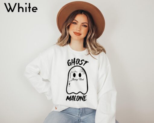 Ghost Malone Halloween Sweatshirt, Cute Funny Ghost Sweatshirt